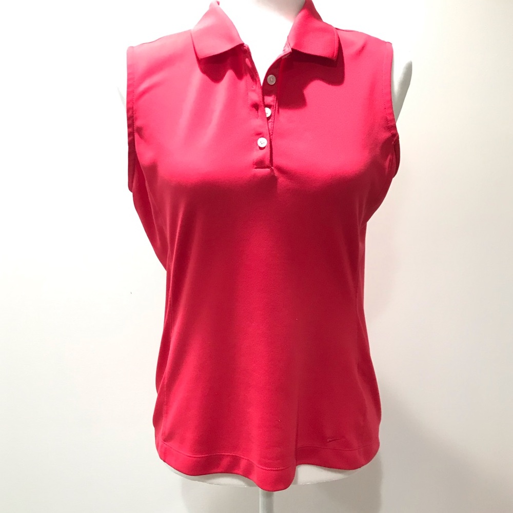 Nike Golf FitDry Sleeveless Red Polo Size M